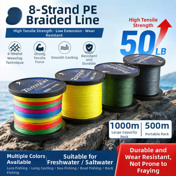 Conrad 1000 m linie de pescuit PE multicolor, linie principală împletită Dyneema, 8 fibre
