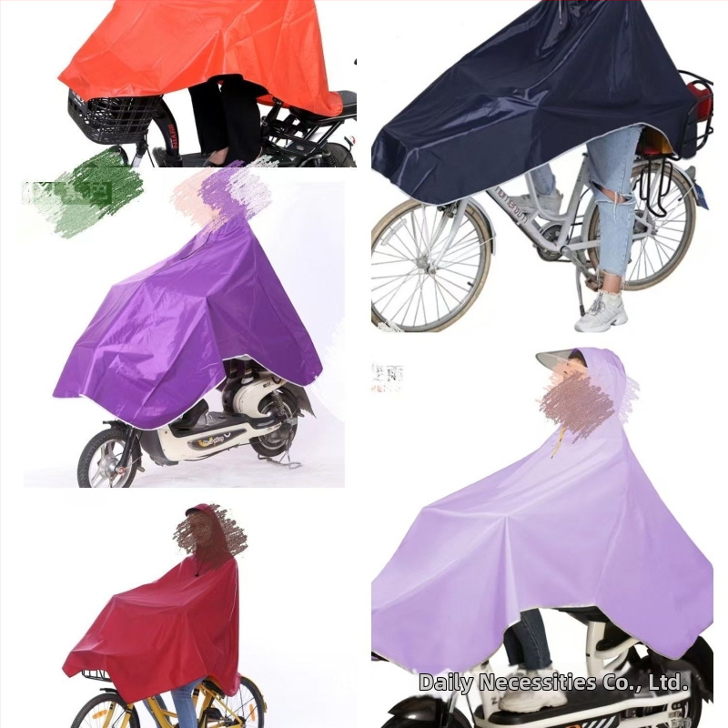 Esőköpeny elektromos biciklikhez és motorkerékpárokhoz, esőponcho, viharálló, megnagyobbított és megerősített, egy vagy két utas számára, puha anyag.