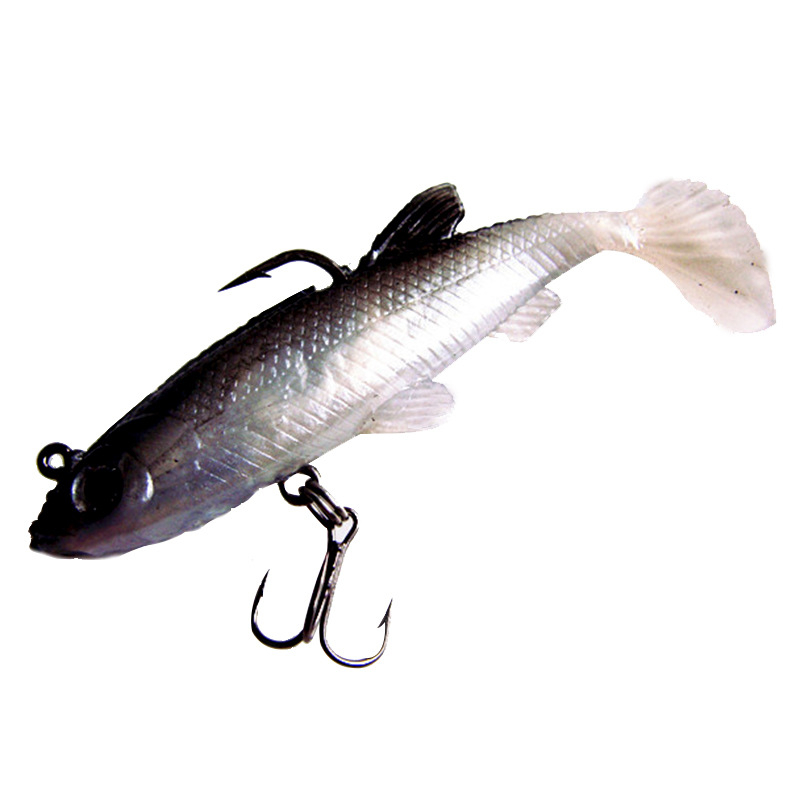 Mekana imitacija s T-repom crno-bijela, s teškom glavom, 14 g, 8 cm, PVC mamac