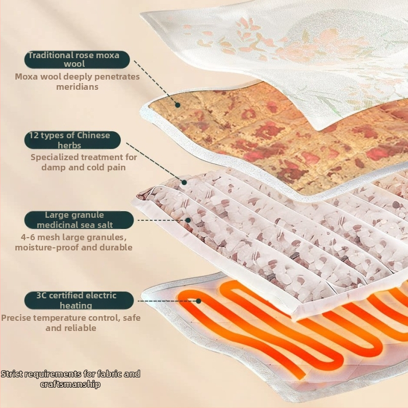 Derékmelegítő öv sózacskóval és tengeri sós melegítővel, elektromos melegítési terápia, moxibustion és mugwort, derék- és hasmelegítő párna a menstruációs fájdalom enyhítésére
