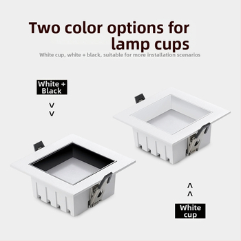 Τετράγωνο ενσωματωμένο LED downlight με πλήρες φάσμα, εξάλειψη θάμπωσης, υψηλής απόδοσης για οικιακή και επαγγελματική χρήση