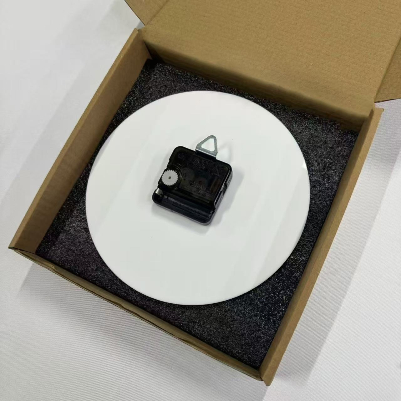 Ceas de perete din acril transparent, cadran alb pur, aspect DIY, cadran gol pentru imprimare personalizată