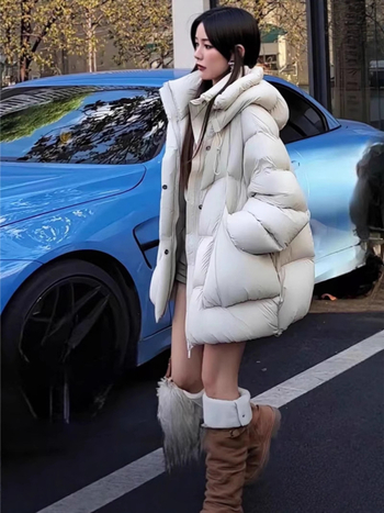 Ženska zimska jakna od perja, kratka, korejski stil, 50% punila