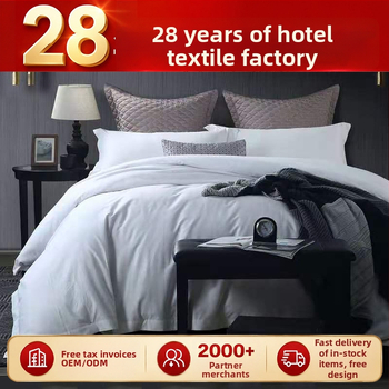 Bijeli hotelski set posteljine, 4 komada, pamuk 60s, saten tkanina, reaktivno bojanje
