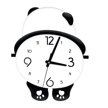 Ceas de perete panda cu picioare care se balansează, design simplu pentru sufragerie, dormitor și restaurant, ceas silențios cu cuarț