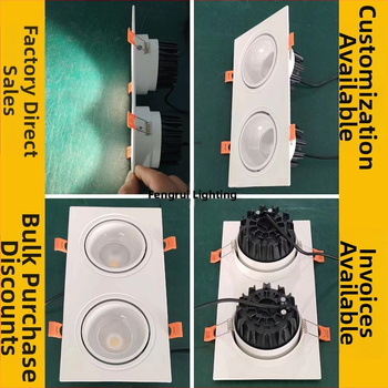 COB τετράγωνο φωτιστικό προβολέα με σχάρα, LED downlight οροφής με μία, δύο ή τρεις κεφαλές για εμπορικά κέντρα, αίθουσες έκθεσης και σαλόνια