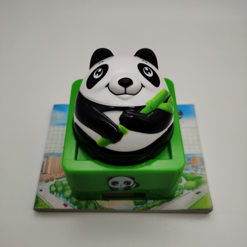 Solarni panda bobblehead za unutrašnjost automobila – ukras za putovanja
