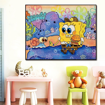 Mona Lisa SpongeBob keresztszemes készlet, 11-count vászon, cartoon