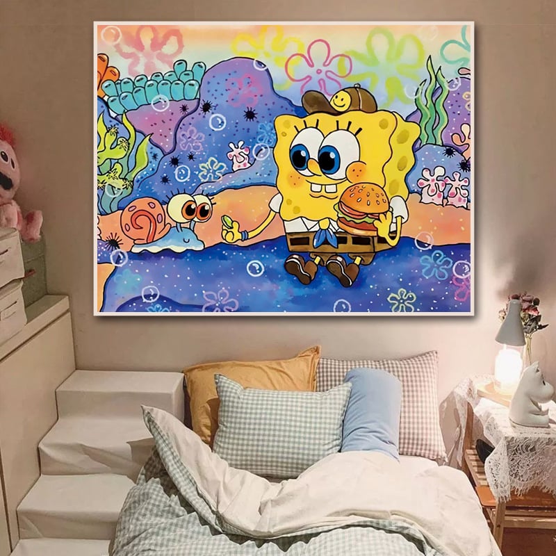 Mona Lisa SpongeBob keresztszemes készlet, 11-count vászon, cartoon