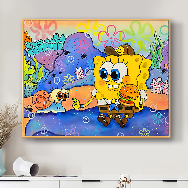 Mona Lisa SpongeBob keresztszemes készlet, 11-count vászon, cartoon