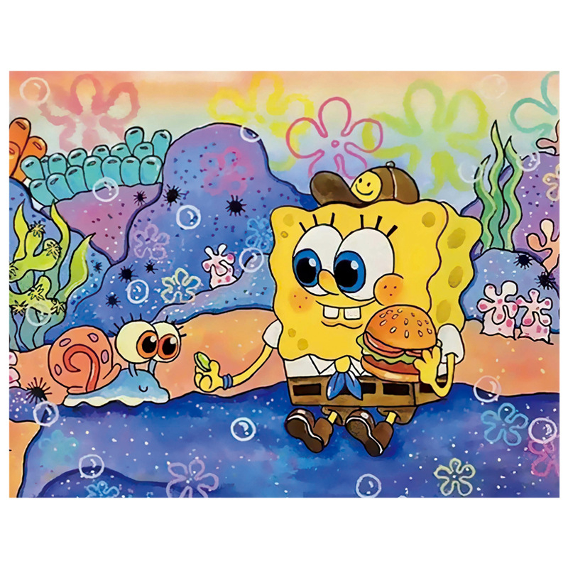 Mona Lisa SpongeBob keresztszemes készlet, 11-count vászon, cartoon