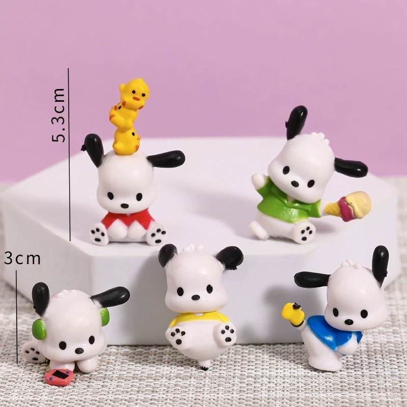 3D desktop ukras s cartoon štenadom u mini pejzažu