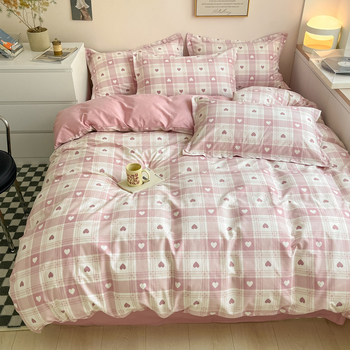 Set posteljine od 100% pamuka, Muji stil prugastog uzorka, četverodjelni set