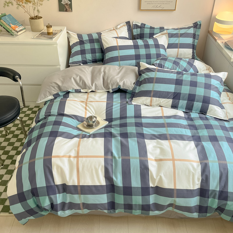 Set posteljine od 100% pamuka, Muji stil prugastog uzorka, četverodjelni set