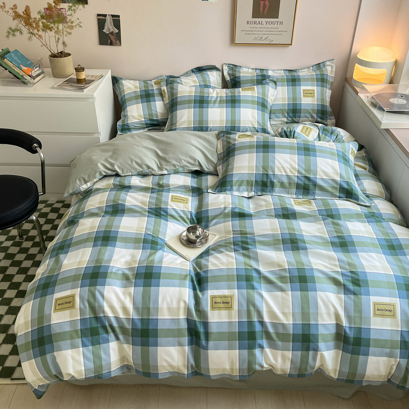 Set posteljine od 100% pamuka, Muji stil prugastog uzorka, četverodjelni set
