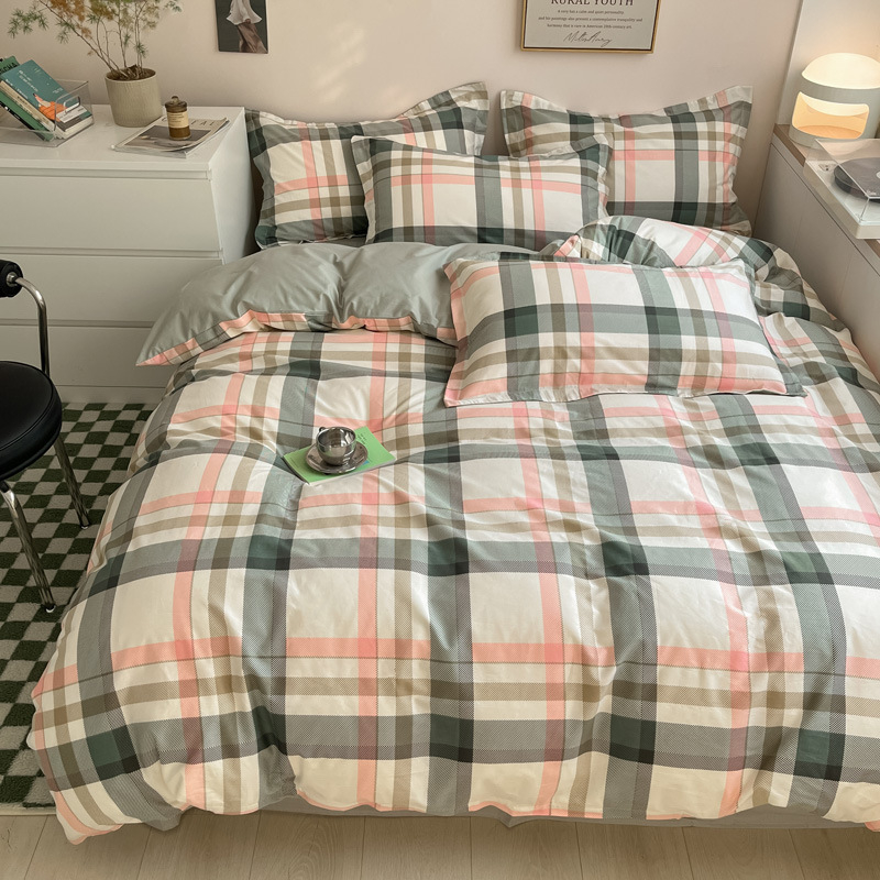Set posteljine od 100% pamuka, Muji stil prugastog uzorka, četverodjelni set