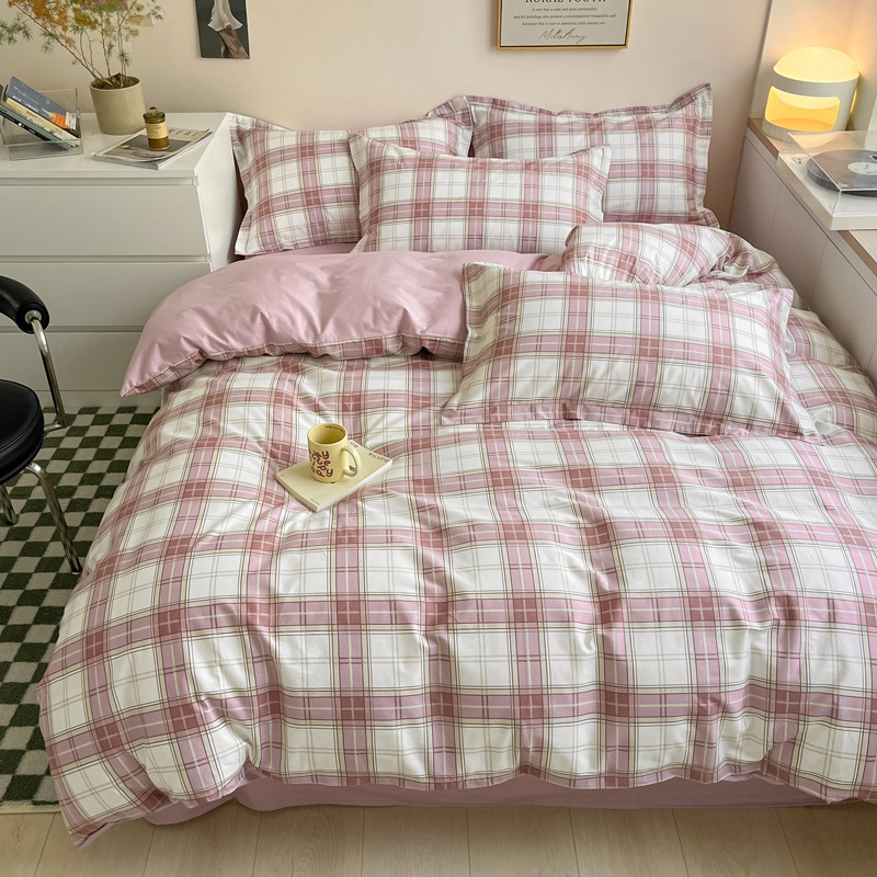 Set posteljine od 100% pamuka, Muji stil prugastog uzorka, četverodjelni set