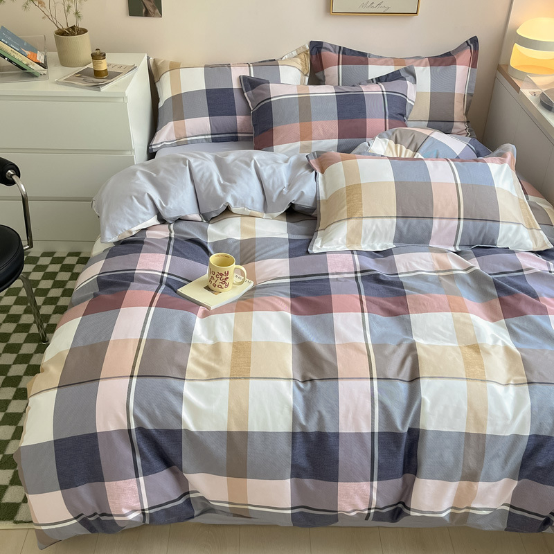 Set posteljine od 100% pamuka, Muji stil prugastog uzorka, četverodjelni set