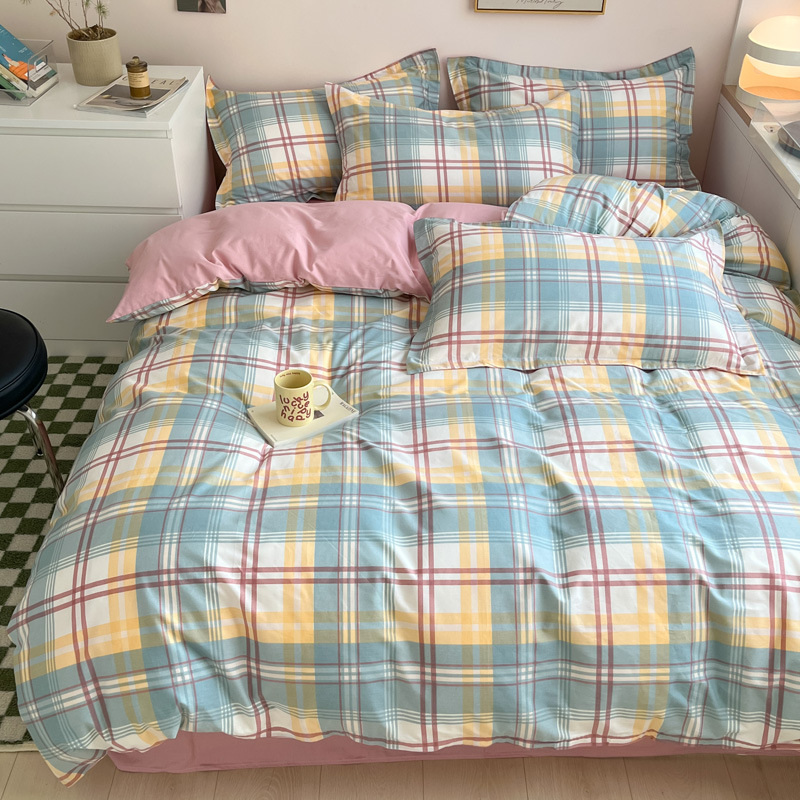 Set posteljine od 100% pamuka, Muji stil prugastog uzorka, četverodjelni set