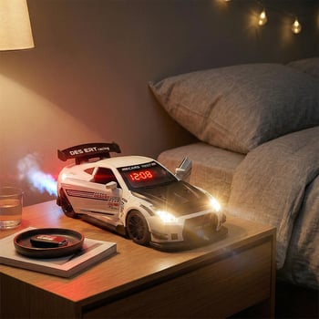 Ceas deșteptător cu sunet de motor de supercar și efecte de lumină LED, scară 1:2