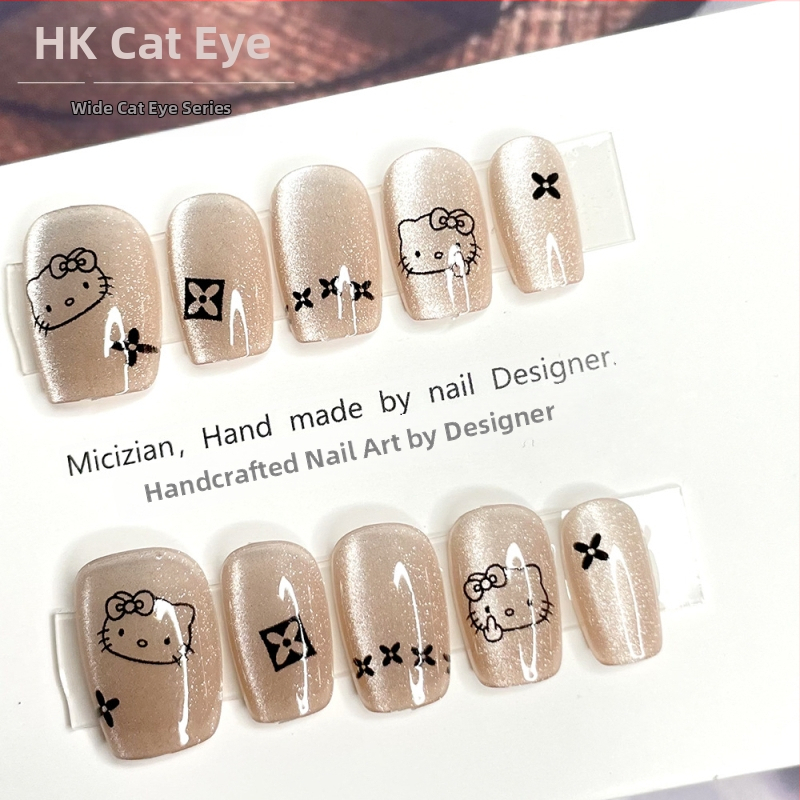 Cat Eye naljepnice za nokte s zlatom folijom, ručno izrađene, ultratanke, Zvjezdano nebo 3005