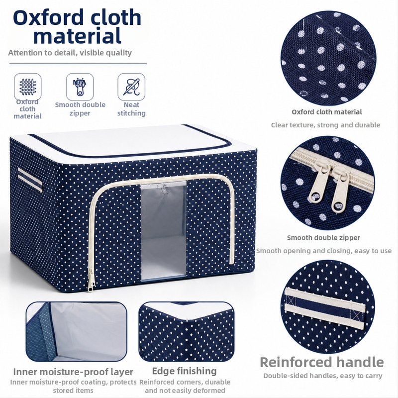 Úložný box na oblečenie z látky Oxford, veľký priehľadný organizér s predným otváraním na domáce použitie