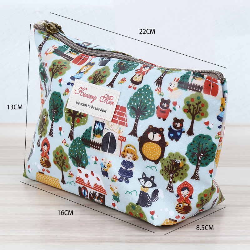 Torbica za šminku u korejskom stilu, platnena clutch torba s motivom crtani lik za pohranu