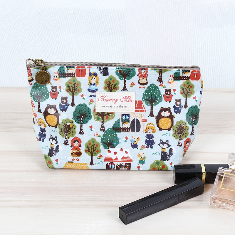 Torbica za šminku u korejskom stilu, platnena clutch torba s motivom crtani lik za pohranu