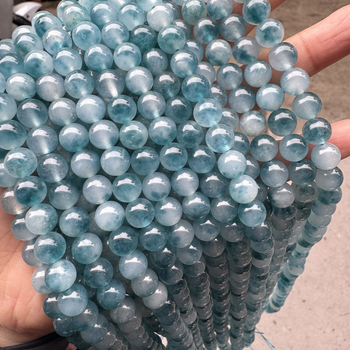 Kalcedonske plave boje, okrugle slobodne perle za DIY narukvice