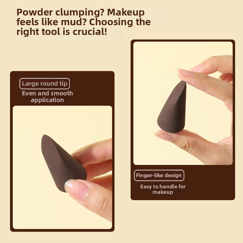 Špicatá hubka na make-up so skoseným okrajom na mokré aj suché použitie, ktorá neabsorbuje podkladovú bázu