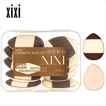 Xixi mini sminkszivacs csepp alakú, concealer, száraz és nedves kettős használat, kompakt és könnyen hordozható.