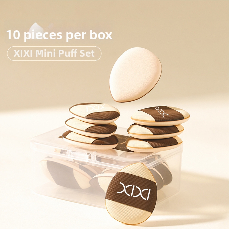 Xixi mini sminkszivacs csepp alakú, concealer, száraz és nedves kettős használat, kompakt és könnyen hordozható.