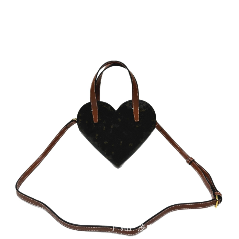 Ženska kožna crossbody torba u obliku srca, retro stil, s motivom Arc de Triomphe