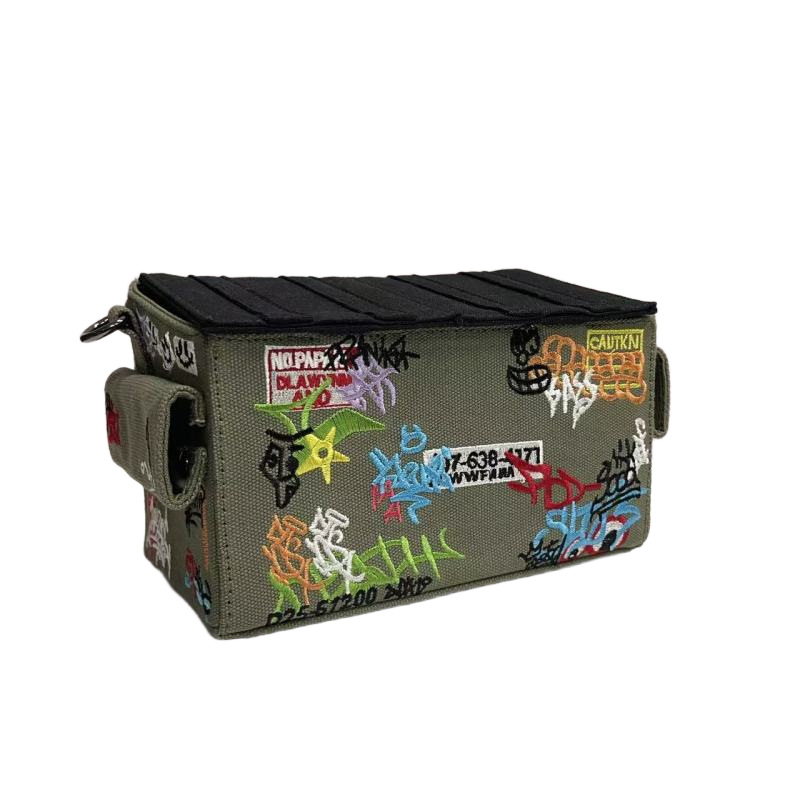 Torba od platna s graffiti otiskom za žene, srednje veličine, gradski stil, ekološki dizajn