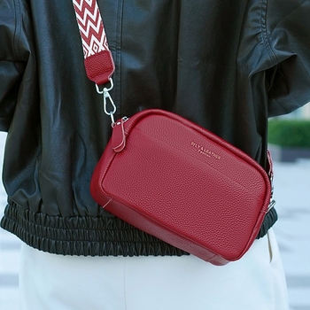 Ženska torbica za kameru od prave kože, mini kvadratna crossbody torba