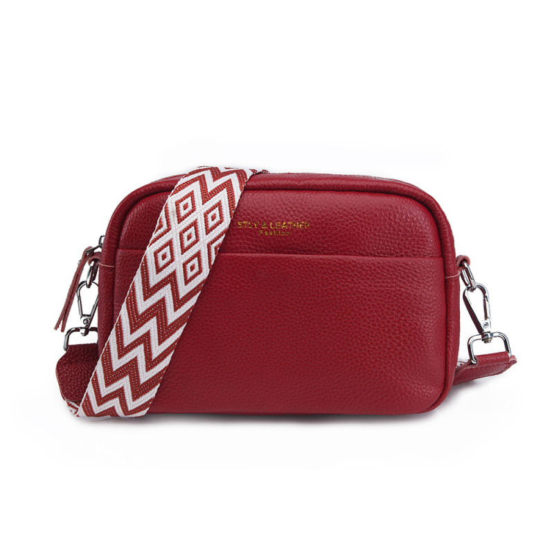 Ženska torbica za kameru od prave kože, mini kvadratna crossbody torba