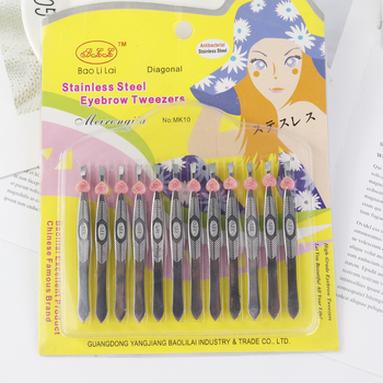 Set de 12 cleme pentru sprânene din oțel inoxidabil – instrument de înfrumusețare