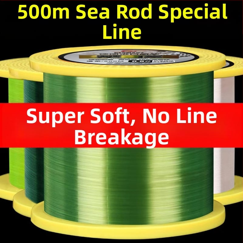 Chu Yu 500 m linie principală din nylon, ultra-moale, cu rezistență înaltă, pentru undițe de mare și aruncare cu năluci