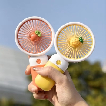 USB mini ventilátor, gyümölcs alakú, tölthető, kézi és asztali használatra, erős légáramlás, tartós diákoknak