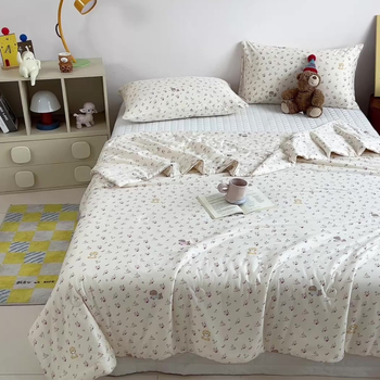 Letná prešívaná deka z pletenej bavlny Milk Silk, prateľná v práčke, pre deti, klimatizované izby a spoločné izby