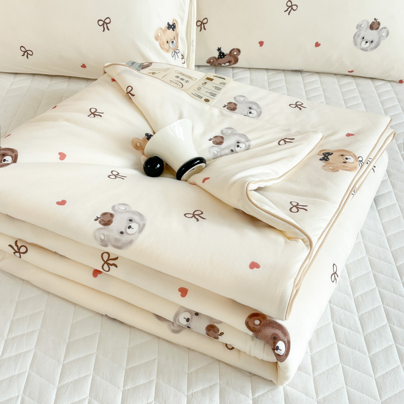 Letná prešívaná deka z pletenej bavlny Milk Silk, prateľná v práčke, pre deti, klimatizované izby a spoločné izby