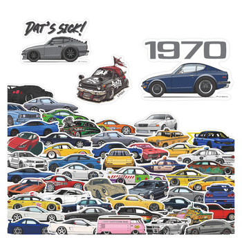 52-dijelni set modernih auto-kulturnih naljepnica za sportske i retro automobile, vodootporne dekorativne naljepnice za prtljagu i planer