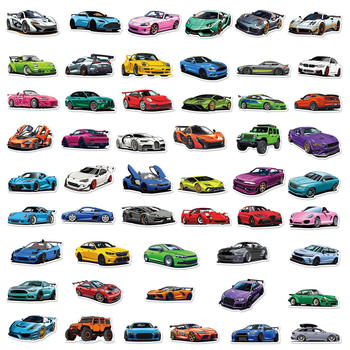 50 vodootpornih grafiti naljepnica s temom utrka automobila za ukrašavanje boca za vodu, skutera i kovčega