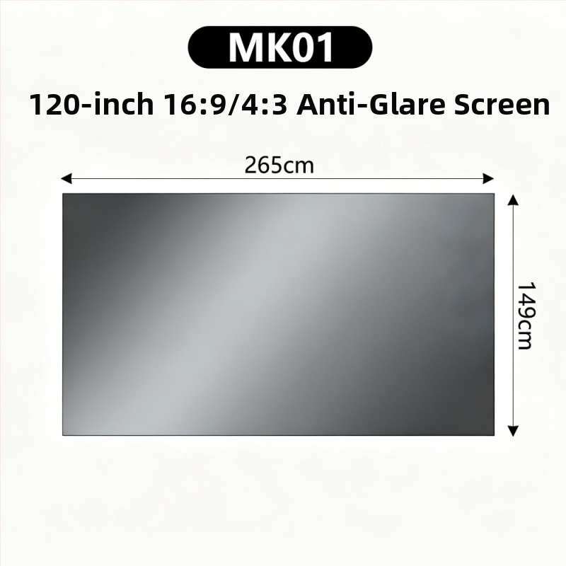 4K μεταλλική οθόνη προβολέα με αντιανακλαστικό φινίρισμα, 100/120 ίντσες, HD 3D, κινηματογραφικού επιπέδου
