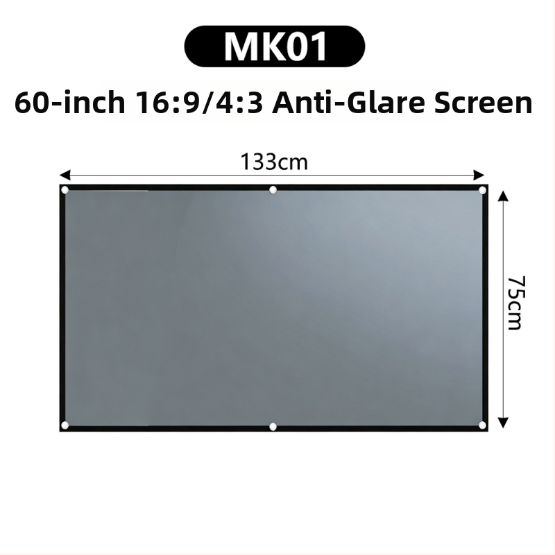 4K μεταλλική οθόνη προβολέα με αντιανακλαστικό φινίρισμα, 100/120 ίντσες, HD 3D, κινηματογραφικού επιπέδου