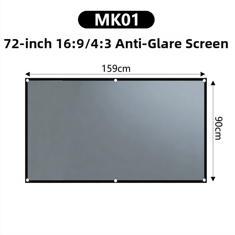 4K μεταλλική οθόνη προβολέα με αντιανακλαστικό φινίρισμα, 100/120 ίντσες, HD 3D, κινηματογραφικού επιπέδου