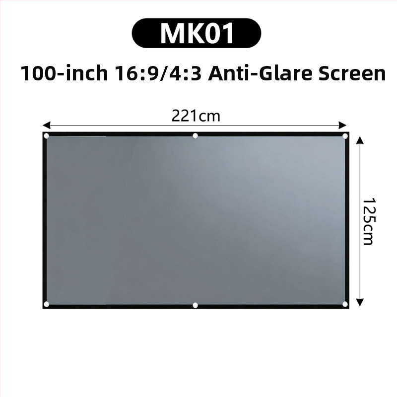 4K μεταλλική οθόνη προβολέα με αντιανακλαστικό φινίρισμα, 100/120 ίντσες, HD 3D, κινηματογραφικού επιπέδου