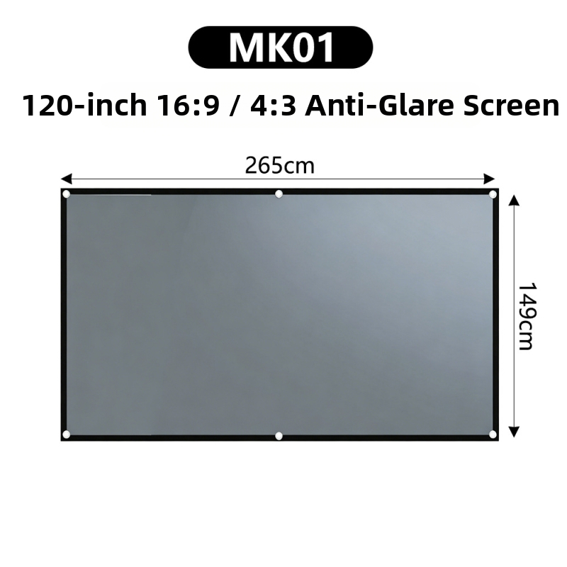 4K μεταλλική οθόνη προβολέα με αντιανακλαστικό φινίρισμα, 100/120 ίντσες, HD 3D, κινηματογραφικού επιπέδου