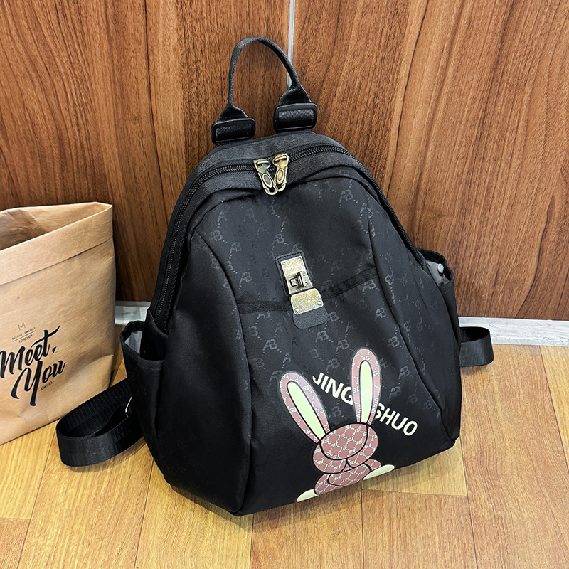 Ženski vodootporni ranac od Oxford tkanine, jednobojni crtani motiv, ramenski ili crossbody stil