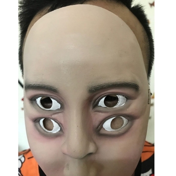 Lateksna maska s četiri oka za Halloween — rekvizit za horor cosplay